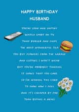 poem husband Birthday Card 17917 created by Jenny Bowman