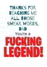 The perfect sweary Dad father's day or Birthday card created by Bad Dog!