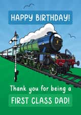 First Class Dad Steam Train Birthday card created by Evie Garnett Designs