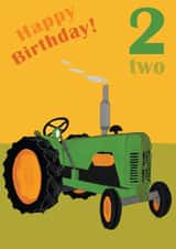 Age 2 happy birthday tractor card created by lovetractors