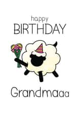 Flowers for Grandmaaa sheep birthday card created by Bev O'Connor || @oconnordesign