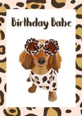 Dachshund sausage dog Birthday Card 18085 created by Sarah Stephenson
