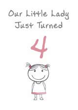 Cute Birthday Card - Little Lady - 4th created by @MisterDave