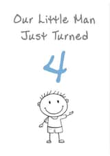 Cute Birthday Card - Little Man - 4th created by @MisterDave