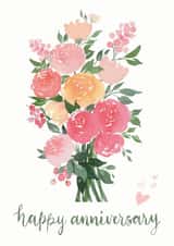 Classic Anniversary Card - Flower Bouquet - Happy Anniversary created by Teng Phei Yin