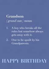 The definition of a Grandson birthday card created by SnailMail