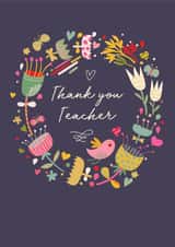 thank you teacher Thank You Card 13419 created by Betty Kitten