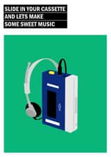 cassette make sweet music Anniversary Card 41011 created by The Little Willow Creative