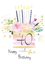 40th Milestone Birthday Cake Card created by SABIVO Design by Sabina