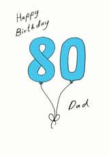 80 80th Birthday Card 7083 created by A Ray of Sunshine Cards