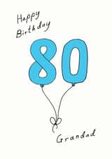 80th 80 Birthday Card 7084 created by A Ray of Sunshine Cards