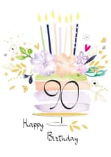 90th Milestone Birthday Cake Card created by SABIVO Design by Sabina