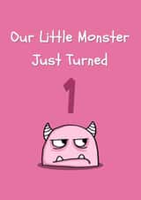 Cute 1st Birthday Card - Monster - For Her created by @MisterDave
