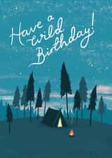 Wild Camping Birthday Card – Starry Sky & Tent Scene – For Him created by Stormy Knight