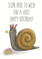 slime snail Birthday Card 19274 created by Rebecca Webb Illustration 