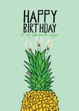 vegan pineapple Birthday Card 16720 created by Pearl Ivy