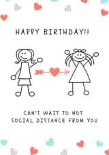 social distance Birthday Card 43759 created by A note with love