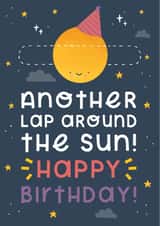 Lap around the sun birthday card created by Joanne Hawker