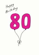 80 80th Birthday Card 7086 created by A Ray of Sunshine Cards