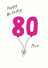 80 80th Birthday Card 7087 created by A Ray of Sunshine Cards