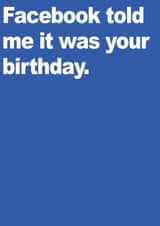 Facebook social media Birthday Card 19282 created by Matt Stone Design