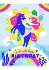 Happy Birthday Mermaid & Unicorn Rainbow Card created by Creative Joy