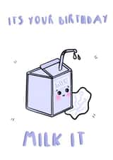 milk pun Birthday Card 19308 created by BonDoodle