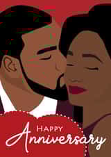 black couple black man Anniversary Card 19077 created by Leanne Creative