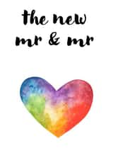 The new Mr & Mr - Rainbow heart wedding card created by Roxie Key Designs