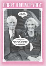 Rude Vintage Anniversary Card - Phone - Online Shopping - We Still Hold Hands created by Kelly Hunt Designs
