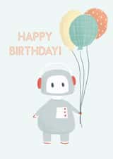 Children robot ballon's birthday card created by Tiny Steps