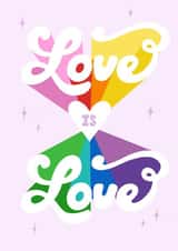 Colourful rainbow 'LOVE IS LOVE' created by Fab Bab