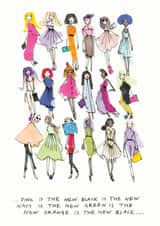 fashion drawing Birthday Card 19108 created by Miss Magpie Fashion Spy