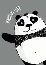 Cute Just Because Card For Friend - Sending Love Panda created by Baldy And The Fidget