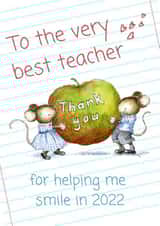 Thank you teacher Apple card created by Kate Garrett
