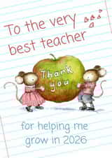 Thank you teacher Apple card 2026 created by Kate Garrett