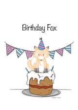 fox cute Birthday Card 17168 created by Illustrator Amanda