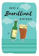 Funny Birthday Card - Beer - Pun - Have A Beerilliant Birthday created by Leebee Designs