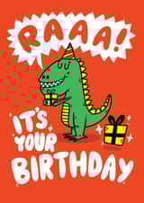 Cute Birthday Card - Roar - Dinosaur - Kids created by Matt Joyce