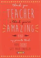 thank you teacher Thank You Card 17914 created by Jasperpie