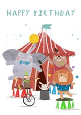Circus bear Birthday Card 14836 created by Brandon Mattless