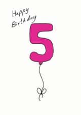 5 5th Birthday Card 7096 created by A Ray of Sunshine Cards