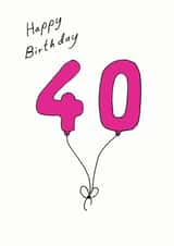 40th 40 Birthday Card 7107 created by A Ray of Sunshine Cards