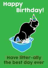 Litter-ally the best day ever birthday card created by Charlie T