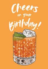 cheers cocktail Birthday Card 19511 created by Claire Huntley illustration