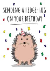 Cute Hedgehog Birthday Card - Sending A Hedgehug created by The Northern Bird