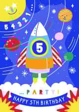 Happy 5th Birthday Rocket & Space Card created by Creative Joy