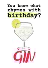 Funny gin birthday card created by suzcreate