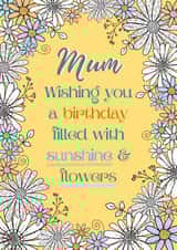 Sunshine and flowers mum birthday card created by Rebecca Handy