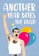 Funny Birthday Card - Freddie Mercury - Pun - Another Year Bites The Dust created by The Cake Thief